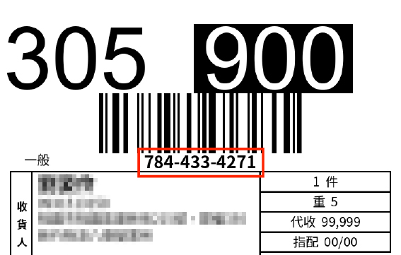 新竹物流面單範例